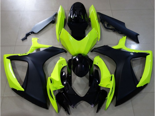 Gloss Yellow & Black 2006-2007 Suzuki GSXR 600-750 Motorcycle Fairings Gloss Yellow & Black 2006-2007 Suzuki GSXR 600-750 Motorcycle Fairings