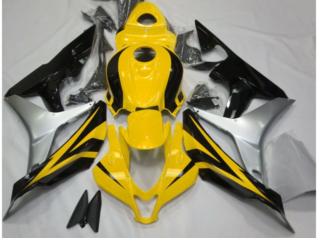 Gloss Yellow Silver and Black 2007-2008 Honda CBR600RR Motorcycle Fairings Gloss Yellow Silver and Black 2007-2008 Honda CBR600RR Motorcycle Fairings