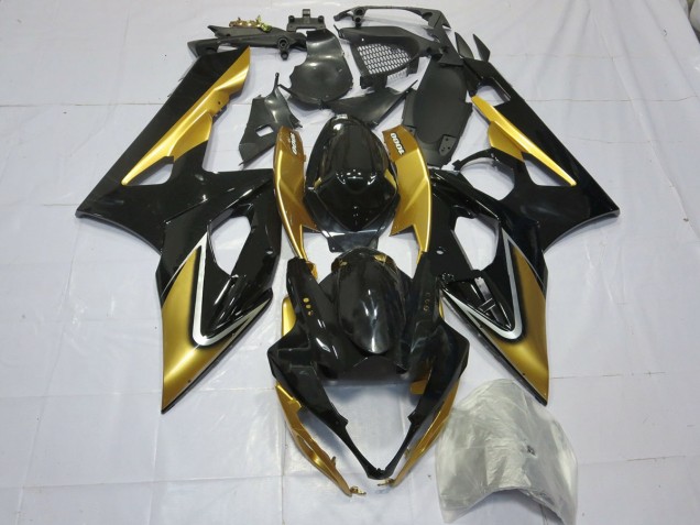 Gold and Black 2005-2006 Suzuki GSXR 1000 Motorcycle Fairings Gold and Black 2005-2006 Suzuki GSXR 1000 Motorcycle Fairings