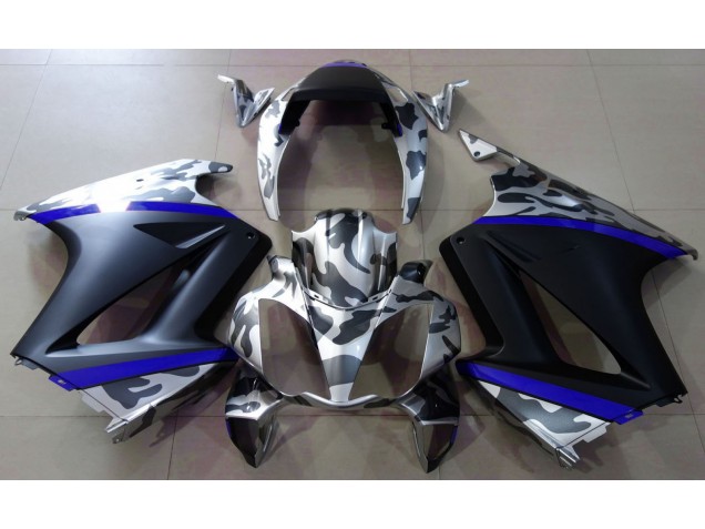 Gray Camouflage & Blue 2002-2012 Honda VFR800 Motorcycle Fairings Gray Camouflage & Blue 2002-2012 Honda VFR800 Motorcycle Fairings