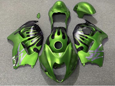 Green and Black 1997-2007 Suzuki GSXR 1300 Motorcycle Fairings