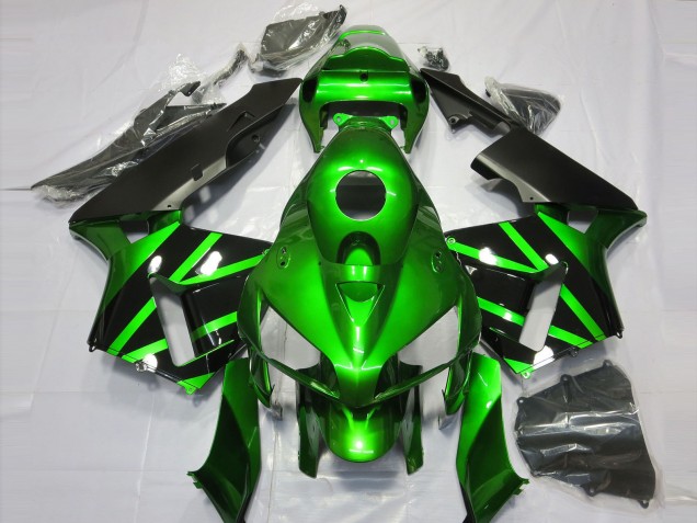 Green and Black 2005-2006 Honda CBR600RR Motorcycle Fairings Green and Black 2005-2006 Honda CBR600RR Motorcycle Fairings