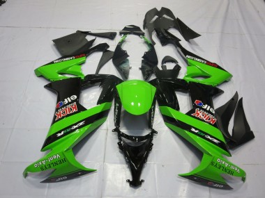 Green and Black 2008-2010 Kawasaki ZX10R Motorcycle Fairings