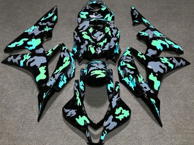Green and Gray Camouflage 2007-2008 Honda CBR600RR Motorcycle Fairings