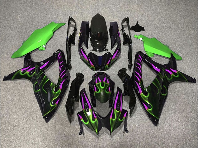 Green and Magenta Flame 2008-2010 Suzuki GSXR 600-750 Motorcycle Fairings Green and Magenta Flame 2008-2010 Suzuki GSXR 600-750 Motorcycle Fairings
