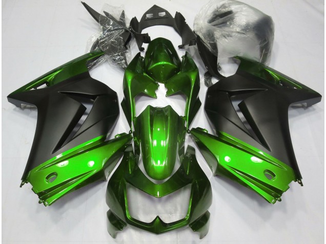 Green and Matte Black 2008-2013 Kawasaki Ninja 250 Motorcycle Fairings Green and Matte Black 2008-2013 Kawasaki Ninja 250 Motorcycle Fairings