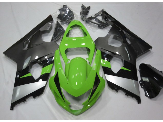 Green and Silver 2004-2005 Suzuki GSXR 600-750 Motorcycle Fairings Green and Silver 2004-2005 Suzuki GSXR 600-750 Motorcycle Fairings