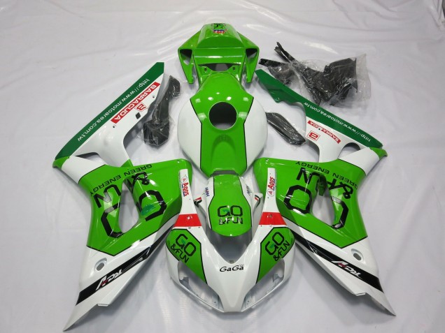 Green and White 2006-2007 Honda CBR1000RR Motorcycle Fairings Green and White 2006-2007 Honda CBR1000RR Motorcycle Fairings