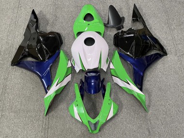 Green and White 2009-2012 Honda CBR600RR Motorcycle Fairings
