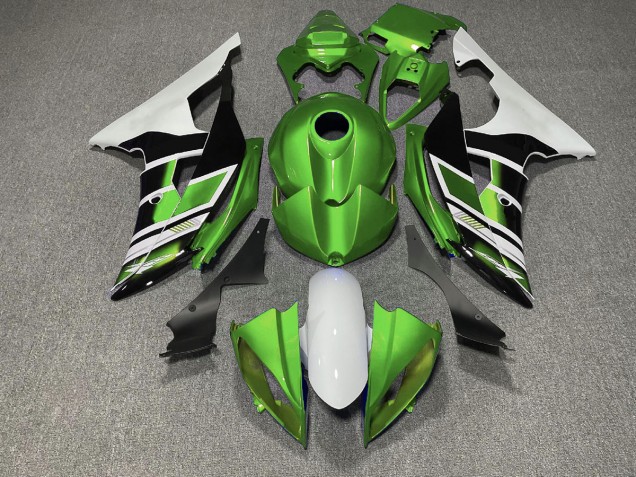 Green Black and White OEM Style 2008-2016 Yamaha R6 Motorcycle Fairings Green Black and White OEM Style 2008-2016 Yamaha R6 Motorcycle Fairings