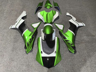Green & Carbon Fiber Accents 2015-2019 Yamaha R1 Motorcycle Fairings