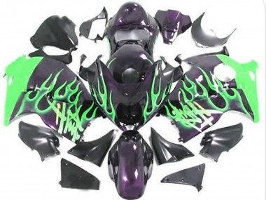 Green Flame 1997-2007 Suzuki GSXR 1300 Motorcycle Fairings
