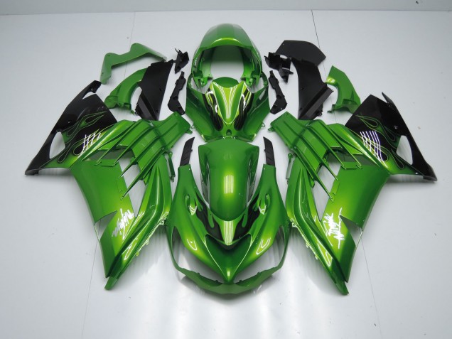 Green Flame 2012-2019 Kawasaki ZX14R Motorcycle Fairings Green Flame 2012-2019 Kawasaki ZX14R Motorcycle Fairings