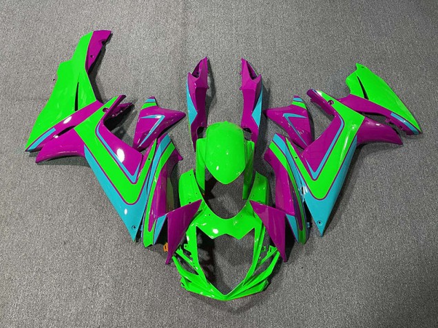 Green Light Blue and Magenta 2011-2020 Suzuki GSXR 600-750 Motorcycle Fairings Green Light Blue and Magenta 2011-2020 Suzuki GSXR 600-750 Motorcycle Fairings