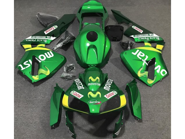 Green Movistar 2003-2004 Honda CBR600RR Motorcycle Fairings Green Movistar 2003-2004 Honda CBR600RR Motorcycle Fairings