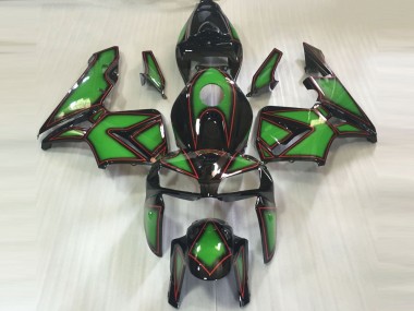 Green & Red Outline 2005-2006 Honda CBR600RR Motorcycle Fairings