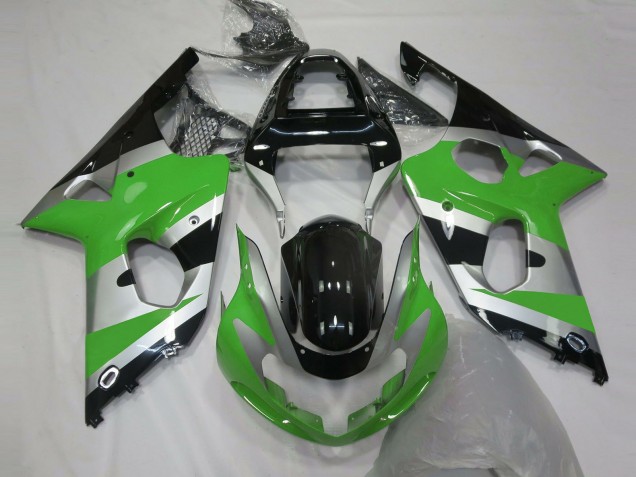 Green Silver OEM Style 2000-2002 Suzuki GSXR 1000 Motorcycle Fairings Green Silver OEM Style 2000-2002 Suzuki GSXR 1000 Motorcycle Fairings