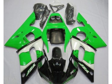 Green White and Black 1998-2002 Yamaha R6 Motorcycle Fairings