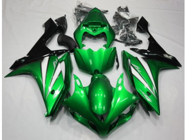 Green White and Black 2007-2008 Yamaha R1 Motorcycle Fairings