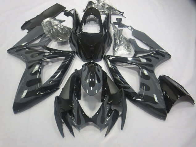 Grey Flame 2006-2007 Suzuki GSXR 600-750 Motorcycle Fairings Grey Flame 2006-2007 Suzuki GSXR 600-750 Motorcycle Fairings