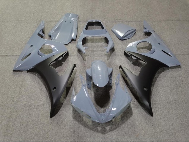 Grey & Matte Black 2003-2005 Yamaha R6 Motorcycle Fairings Grey & Matte Black 2003-2005 Yamaha R6 Motorcycle Fairings