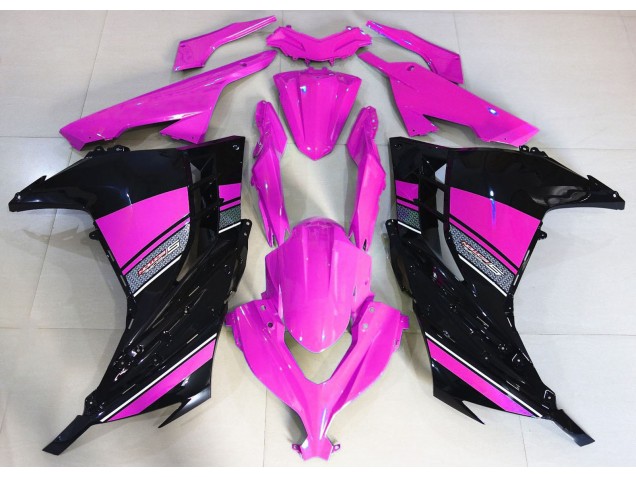 Hot Pink and Black 2013-2018 Kawasaki Ninja 300 Motorcycle Fairings Hot Pink and Black 2013-2018 Kawasaki Ninja 300 Motorcycle Fairings