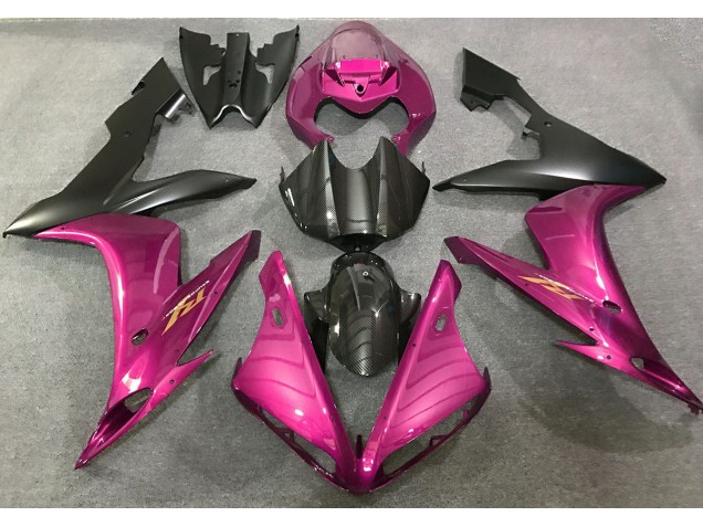 Hot Pink and Carbon Style 2004-2006 Yamaha R1 Motorcycle Fairings Hot Pink and Carbon Style 2004-2006 Yamaha R1 Motorcycle Fairings