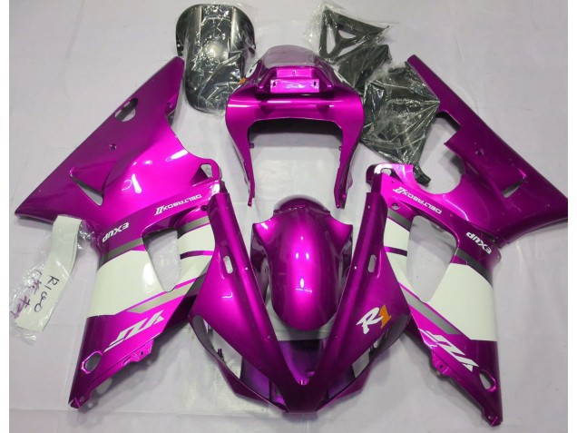 Hot Pink & White 2000-2001 Yamaha R1 Motorcycle Fairings Hot Pink & White 2000-2001 Yamaha R1 Motorcycle Fairings