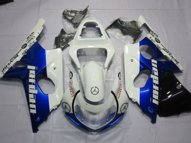 Jordan Blue and White 2000-2002 Suzuki GSXR 1000 Motorcycle Fairings
