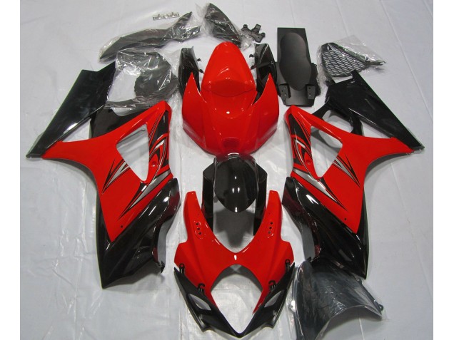 Lava Red and Black 2007-2008 Suzuki GSXR 1000 Motorcycle Fairings Lava Red and Black 2007-2008 Suzuki GSXR 1000 Motorcycle Fairings