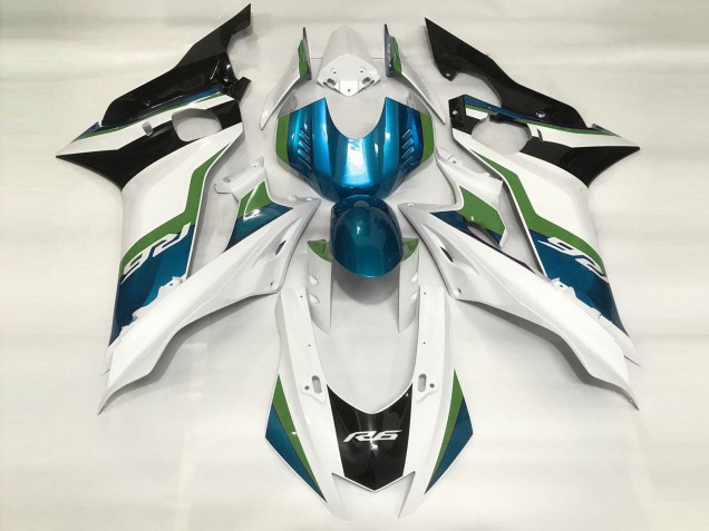 Light Blue and Gloss White 2017-2019 Yamaha R6 Motorcycle Fairings Light Blue and Gloss White 2017-2019 Yamaha R6 Motorcycle Fairings