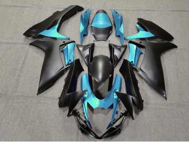 Light Blue and Matte Black 2011-2020 Suzuki GSXR 600-750 Motorcycle Fairings