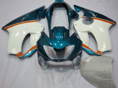 Light Blue and Orange 1999-2000 Honda CBR600 F4 Motorcycle Fairings