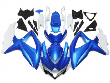 Light Blue and White Custom Style 2008-2010 Suzuki GSXR 600-750 Motorcycle Fairings