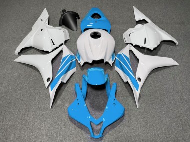 Light Blue and White Side Stripe 2009-2012 Honda CBR600RR Motorcycle Fairings
