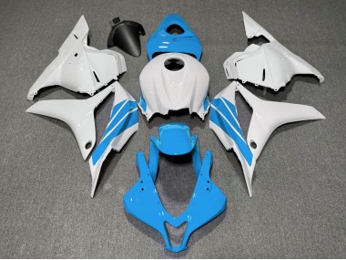 Light Blue and White Side Stripe 2009-2012 Honda CBR600RR Motorcycle Fairings