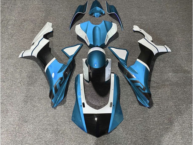 Light Blue & Carbon Fiber Accents 2015-2019 Yamaha R1 Motorcycle Fairings Light Blue & Carbon Fiber Accents 2015-2019 Yamaha R1 Motorcycle Fairings