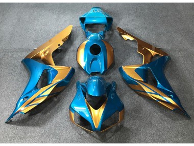 Light Blue & Gold 2006-2007 Honda CBR1000RR Motorcycle Fairings