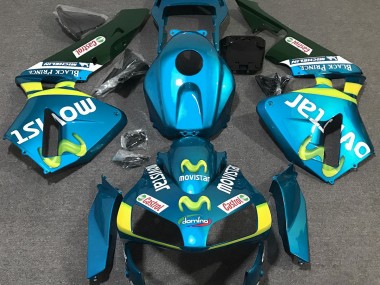 Light Blue Movistar 2003-2004 Honda CBR600RR Motorcycle Fairings