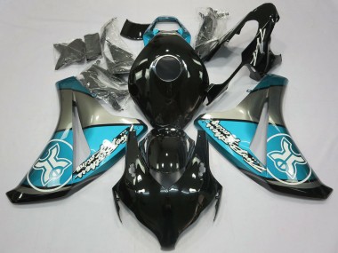 Light Blue on Black Custom 2008-2011 Honda CBR1000RR Motorcycle Fairings