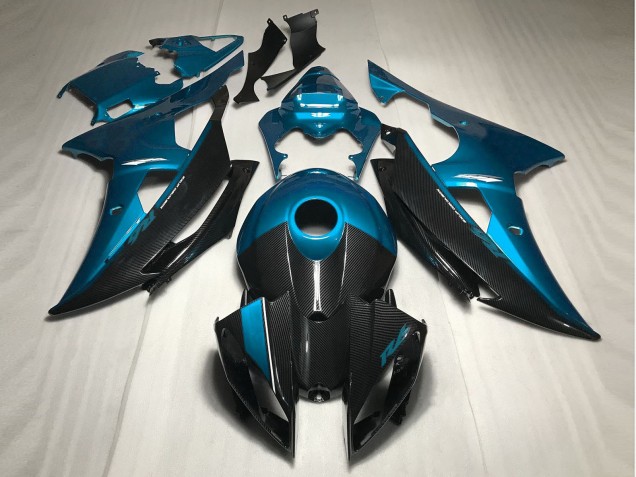 Light Blue w Carbon Style 2008-2016 Yamaha R6 Motorcycle Fairings Light Blue w Carbon Style 2008-2016 Yamaha R6 Motorcycle Fairings