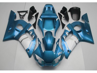 Light Blue & White 1998-2002 Yamaha R6 Motorcycle Fairings