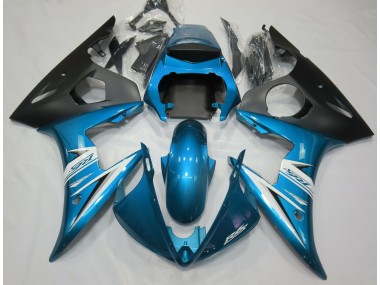 Light Blue & White 2003-2005 Yamaha R6 Motorcycle Fairings