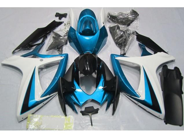 Light Blue & White 2006-2007 Suzuki GSXR 600-750 Motorcycle Fairings Light Blue & White 2006-2007 Suzuki GSXR 600-750 Motorcycle Fairings