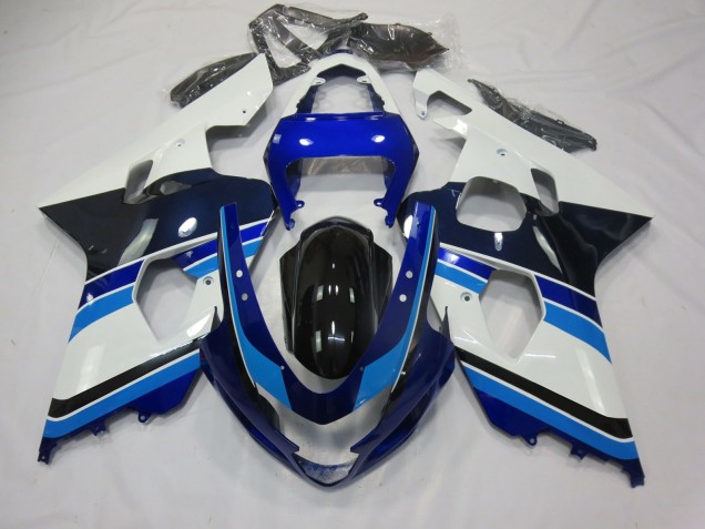 Light Blue White and Black 2004-2005 Suzuki GSXR 600-750 Motorcycle Fairings Light Blue White and Black 2004-2005 Suzuki GSXR 600-750 Motorcycle Fairings