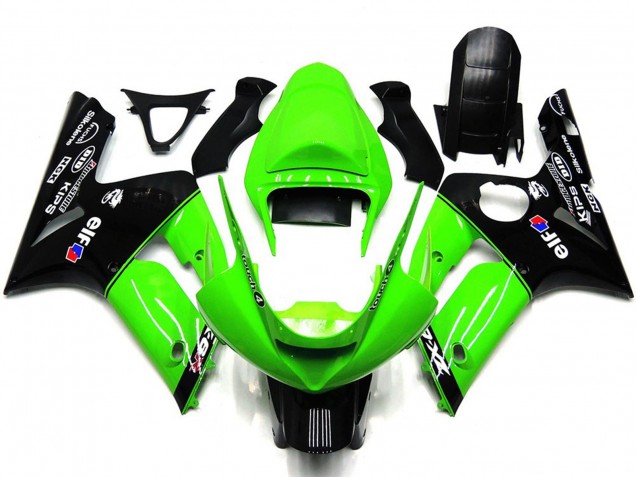 Light Green and Black Elf 2003-2004 Kawasaki ZX6R Motorcycle Fairings Light Green and Black Elf 2003-2004 Kawasaki ZX6R Motorcycle Fairings