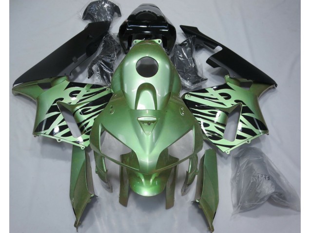 Light Green Flame 2005-2006 Honda CBR600RR Motorcycle Fairings Light Green Flame 2005-2006 Honda CBR600RR Motorcycle Fairings