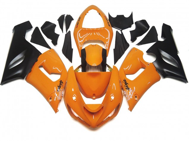 Light Orange and Black 2005-2006 Kawasaki ZX6R Motorcycle Fairings Light Orange and Black 2005-2006 Kawasaki ZX6R Motorcycle Fairings