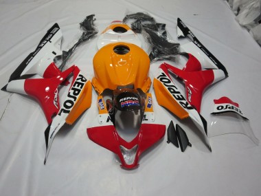Light Orange and White Repsol 2007-2008 Honda CBR600RR Motorcycle Fairings