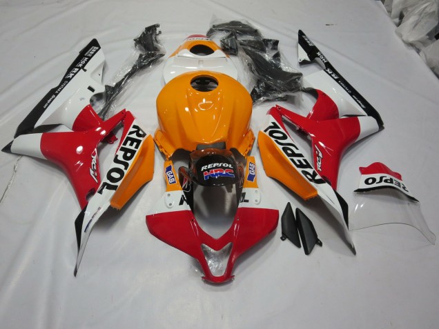 Light Orange and White Repsol 2007-2008 Honda CBR600RR Motorcycle Fairings Light Orange and White Repsol 2007-2008 Honda CBR600RR Motorcycle Fairings
